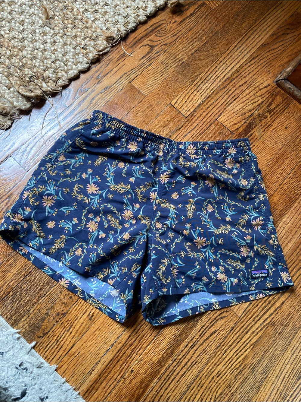 Patagonia Baggies Navy Floral Shorts